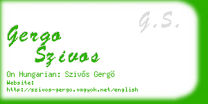 gergo szivos business card